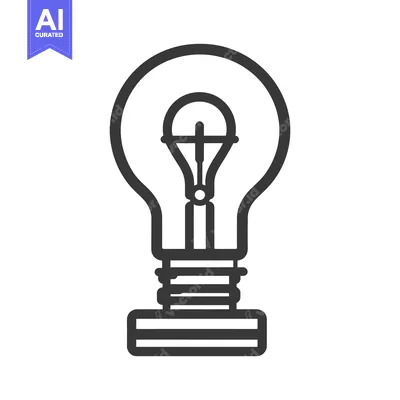 Aset premium populer: A simple linear drawing showing a light bulb on a white background