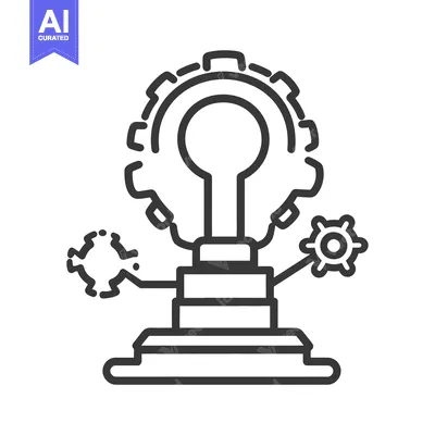 Popular premium asset: An abstract illustration of a mechanical light bulb apparatus