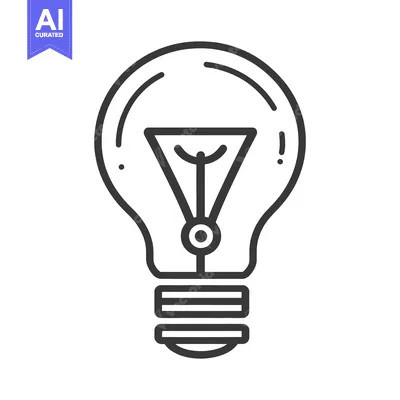 Download A simple black outline illustration of a light bulb Vector Graphic
