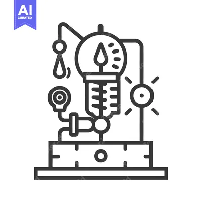 Aset premium populer: A stylized black and white depiction of a mechanical device