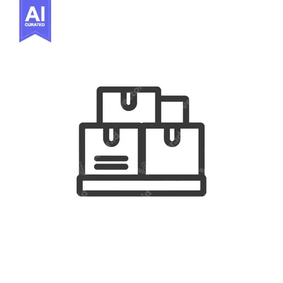 Download Stacked Cardboard Boxes Icon: Delivery, Moving, Storage Symbol Vector Graphic
