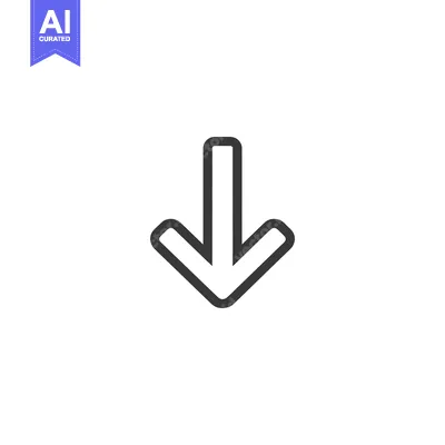 Premium design asset: Bold Downward Arrow Icon: Simple, Clean Design on White Background