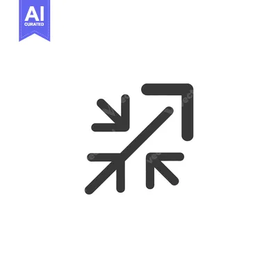Aset premium populer: Compress Icon: Four Arrows Pointing Inward, Minimalist Design