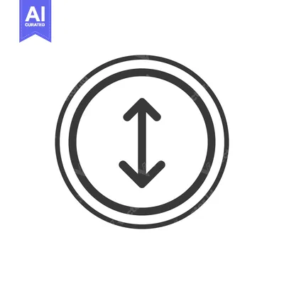 Aset desain premium: Up-Down Arrow Icon in Double Circle, Isolated Vector Symbol