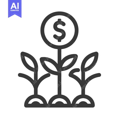 Aset desain premium: Illustration depicts financial investment growth with dollar sign plan