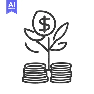 Aset premium populer: A plant growing money showing investment and financial growth