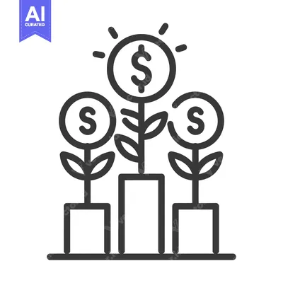 Aset premium populer: Growing Money Flowers Symbolizing Financial Growth And Investment Retu