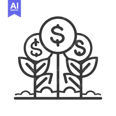 Aset premium populer: Financial Investment Symbol Depicting Money Growing From Plants