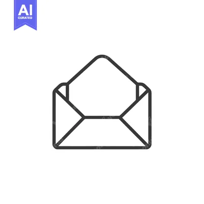 Premium design asset: An opened envelope displayed in a simple and minimalist line drawing