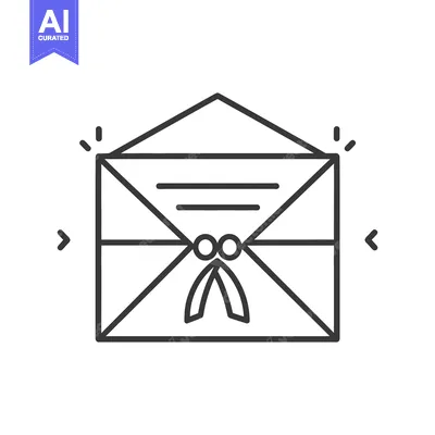 Popular premium asset: A simple line drawing representing a decorated sealed envelope