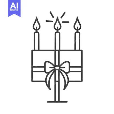 Aset premium populer: Three lit candles and a bow decorate a candle holder