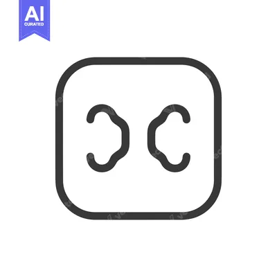 Aset desain premium: Abstract Rounded Square Frame with Symmetrical Hook-Like Shapes Inside