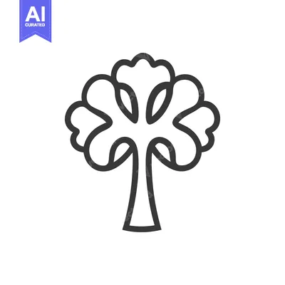 Aset premium populer: A minimalist black line drawing depicting a simple tree