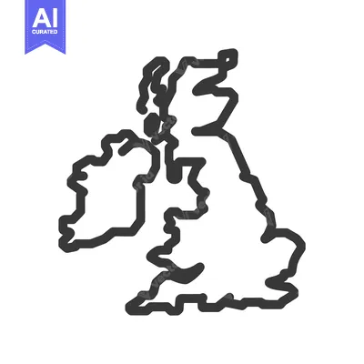 Aset desain premium: An outline drawing showing the connected islands and surrounding land