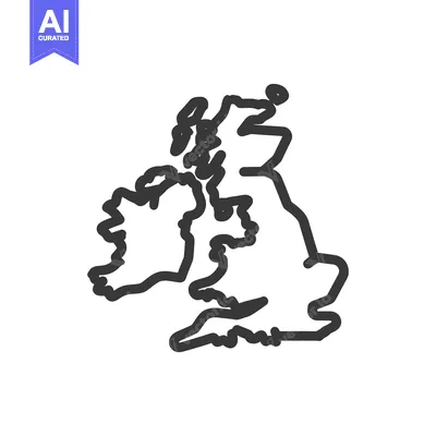 Premium design asset: A simple outlined map showing islands and the surrounding area