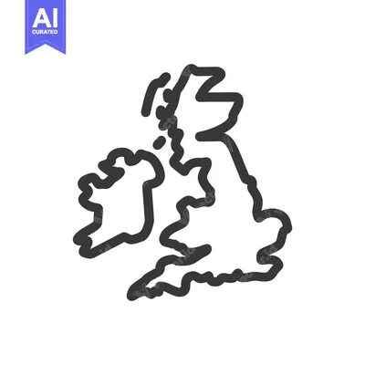 Aset desain premium: A simplified line drawing showing the outline of a region