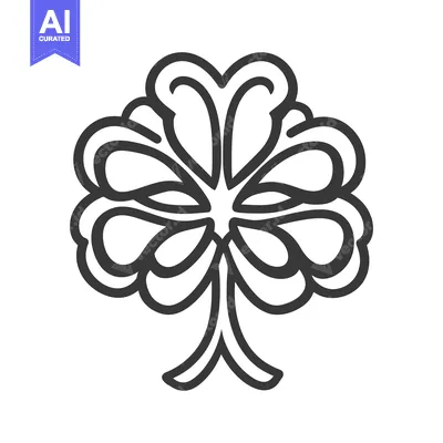 Aset desain premium: An abstract stylized graphic illustration of a decorative plant design