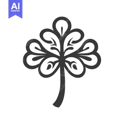Aset premium populer: A stylized illustration depicts a single abstract ornamental leaf desi