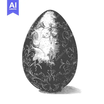 Aset premium populer: Ornate Easter Egg Design Artistic Engraving Illustration