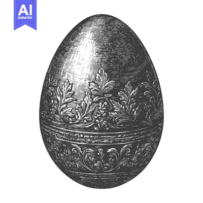 Aset premium populer: Ornate Easter Egg Detailed Engraving Illustration