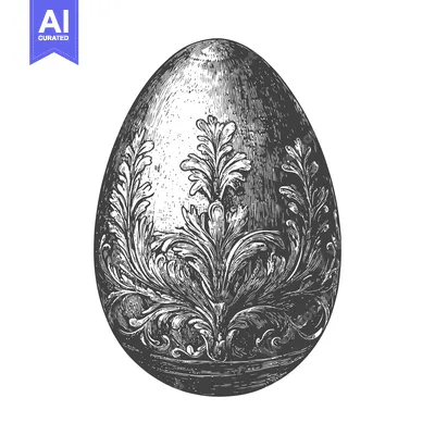 Aset desain premium: Ornate Easter Egg with Floral Design