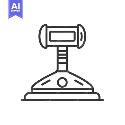 Aset desain premium: Stylized Gear Shift Icon: Minimalist Design with Bold Outline