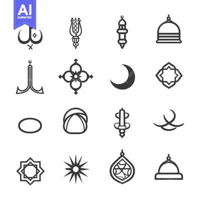 Aset desain premium: Islamic Geometric and Calligraphic Symbols