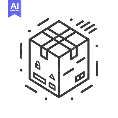 Popular premium asset: Isometric Line Drawing of a Sealed Cardboard Box