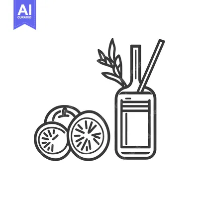 Popular premium asset: An illustrated depiction of citrus fruit and a bottle
