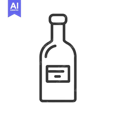 Aset premium populer: A simple and elegant line drawing of a bottle shaped container