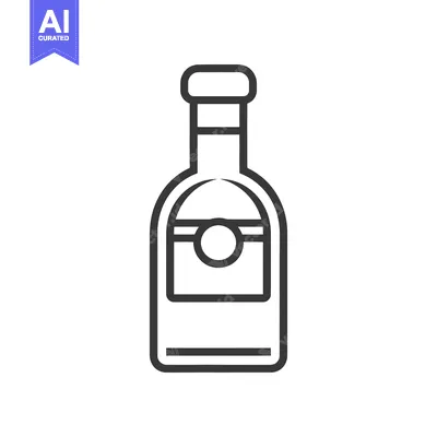 Premium design asset: A simplified graphic representation of a bottle illustration on white