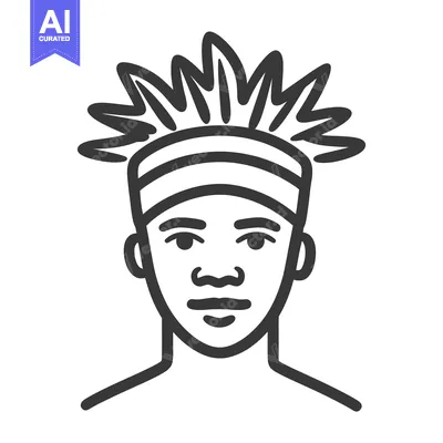 Aset premium populer: A simple drawing of a person wearing a striped headband