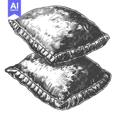 Premium design asset: A Pair Of Soft Comfortable Pillows Resting Together