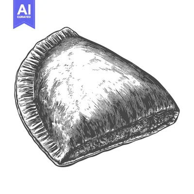 Aset premium populer: Hand Drawn Illustration Of A Single Baked Empanada