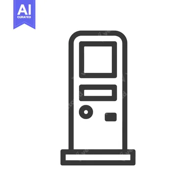 Premium design asset: Minimalist ATM Icon: Modern Banking Symbol in Bold Outline Style