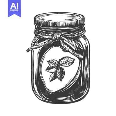 Aset premium populer: A Mason Jar with Mint Leaves and a Rope Tie