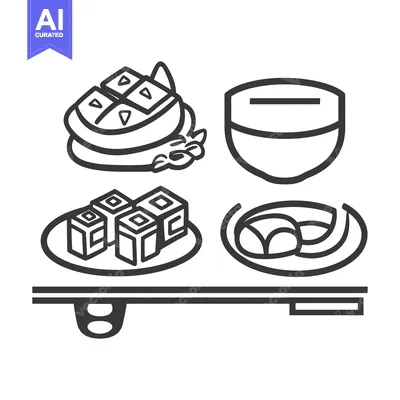 Popular premium asset: A black and white graphic of sushi and chopsticks