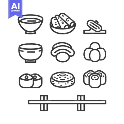 Premium design asset: Several Different Icons Representing Various Types Of Foods