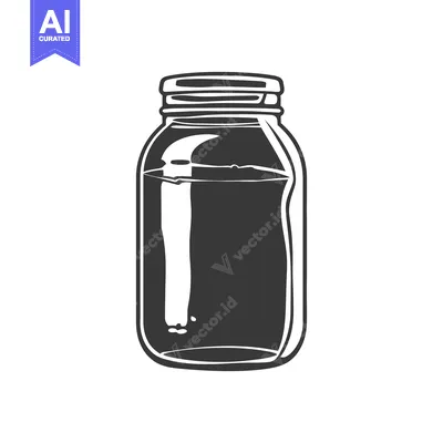 A transparent glass jar with liquid and a metallic lid