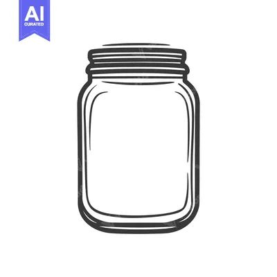 Popular premium asset: An outlined mason jar with a screw on lid is shown