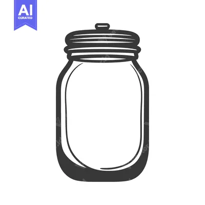 Aset desain premium: A simple illustrated jar with a screw on top