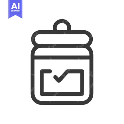 Aset desain premium: Jar with a Check Mark Inside