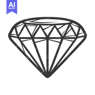 Aset premium populer: An outlined graphic showing the representation of a faceted gemstone