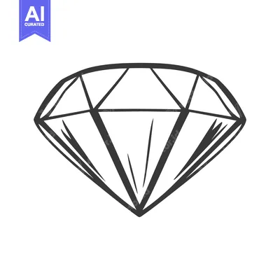 A graphic representation of a single gemstone with sharp edges