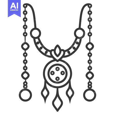 A detailed illustration of an elegant decorative necklace design