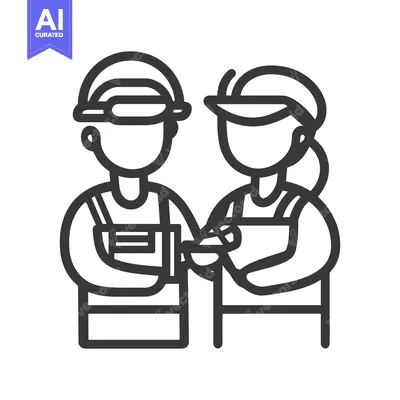 Aset desain premium: Two workers reviewing paperwork while wearing protective headwear