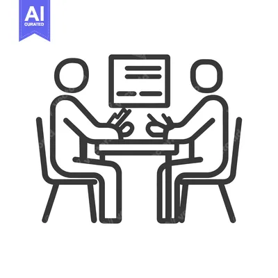 Aset desain premium: Two people are seated at a table discussing paperwork together