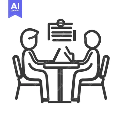 Popular premium asset: Two people are seated at a table during a meeting