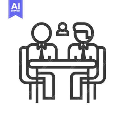 Aset premium populer: Two people meeting with a person in a discussion style session