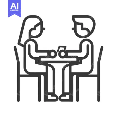 Aset premium populer: Two people sitting at a table together sharing a moment